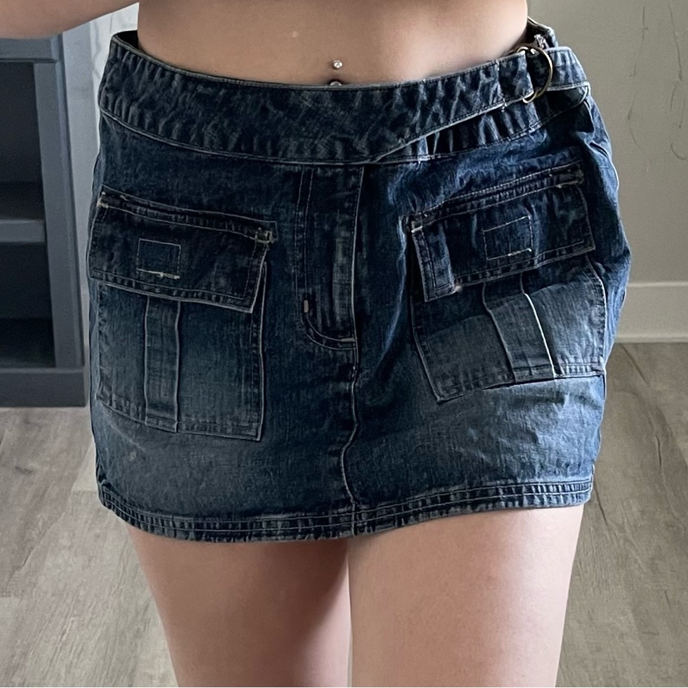 Anchor Blue jean mini skirt.